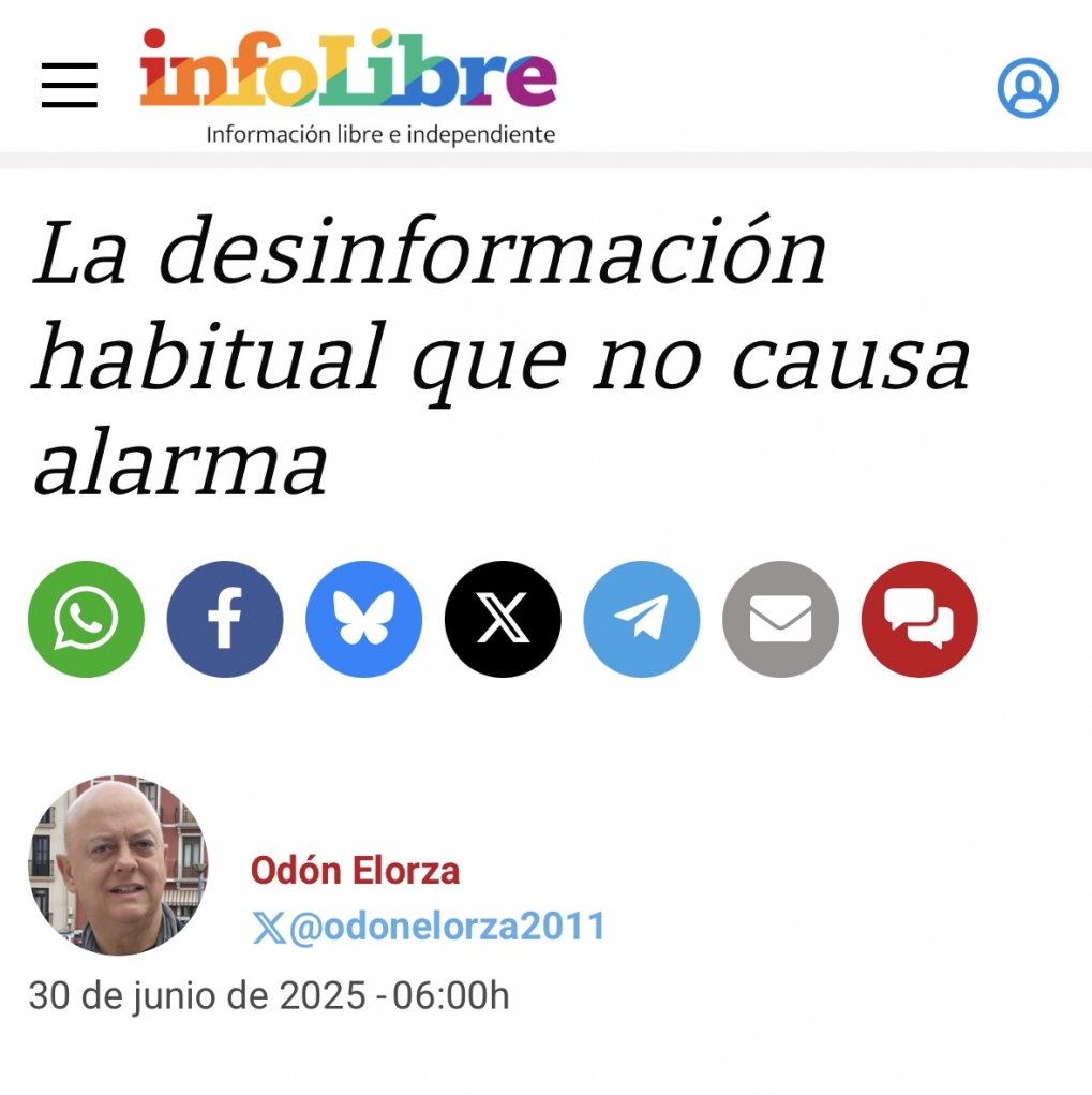 La desinformaci&oacute;n habitual que no causa alarma social.
