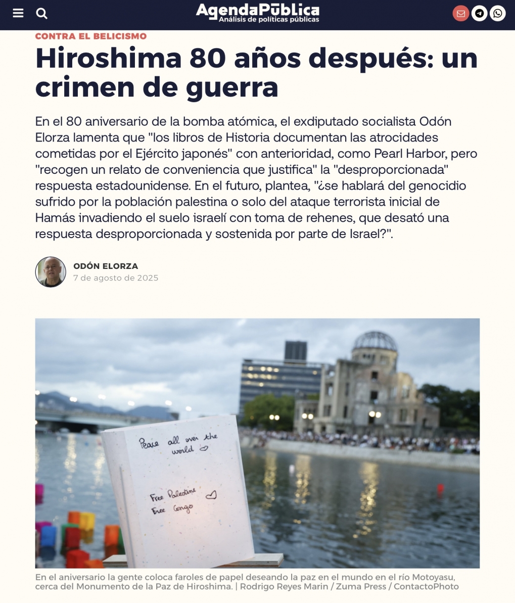 Hiroshima : fue un crimen de guerra.