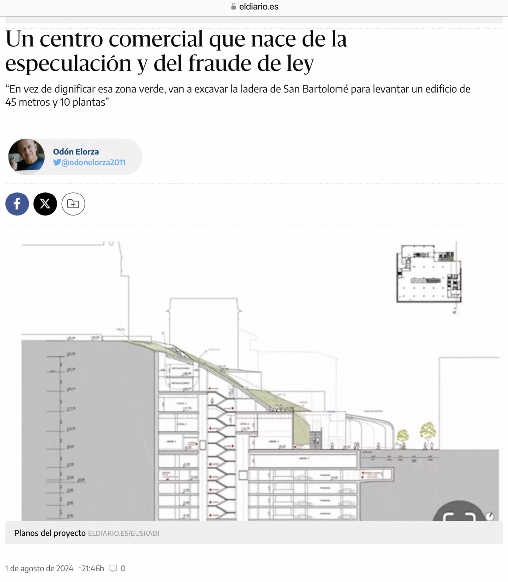 Un centro comercial en San Sebasti&aacute;n que nace de la especulaci&oacute;n y el fraude de ley.