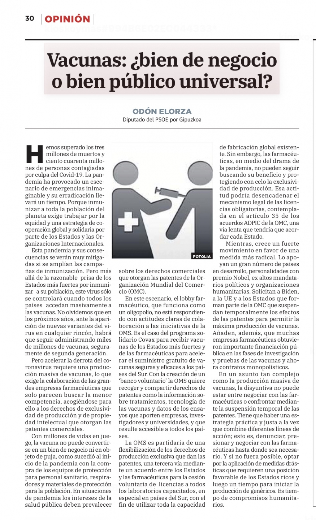 Las vacunas : &iquest;son un bien de negocio o un bien p&uacute;blico universal?