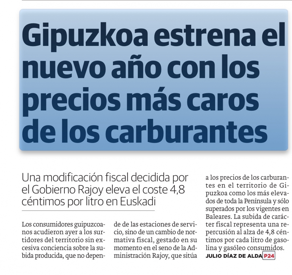 Pregunto al Gobierno sobre la subida de los combustibles desde el uno de enero.