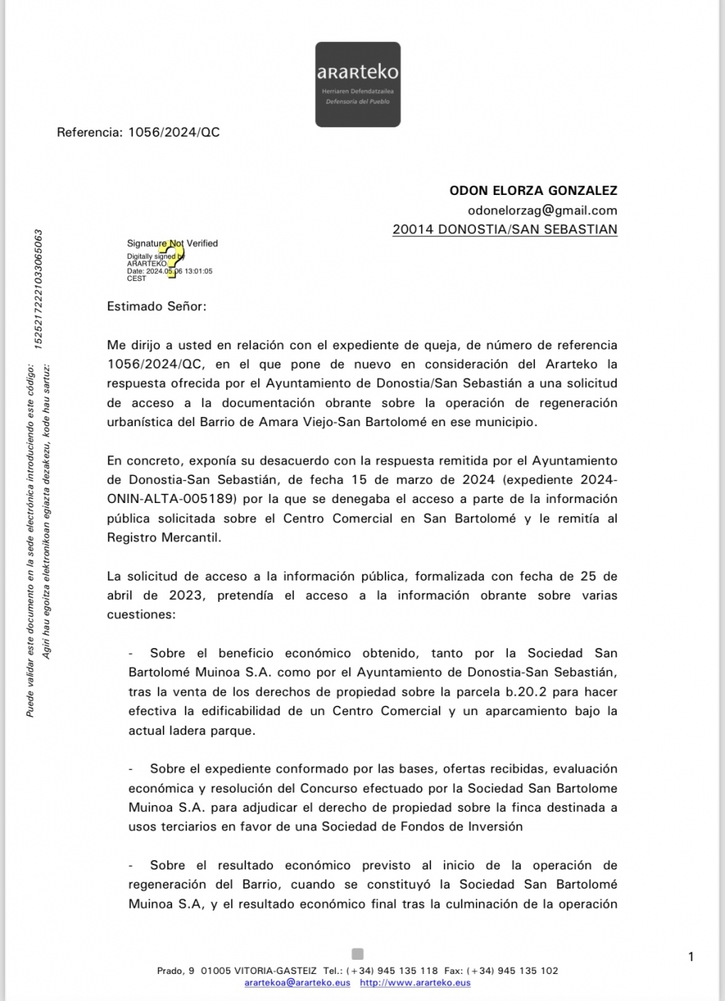 El urbanismo donostiarra bajo sospecha ante la falta de transparencia del Alcalde.