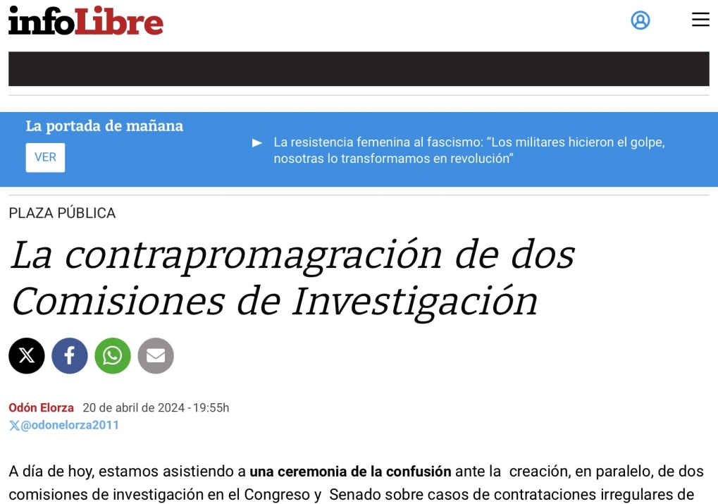 La contrapromagraci&oacute;n de dos Comisiones de Investigaci&oacute;n.