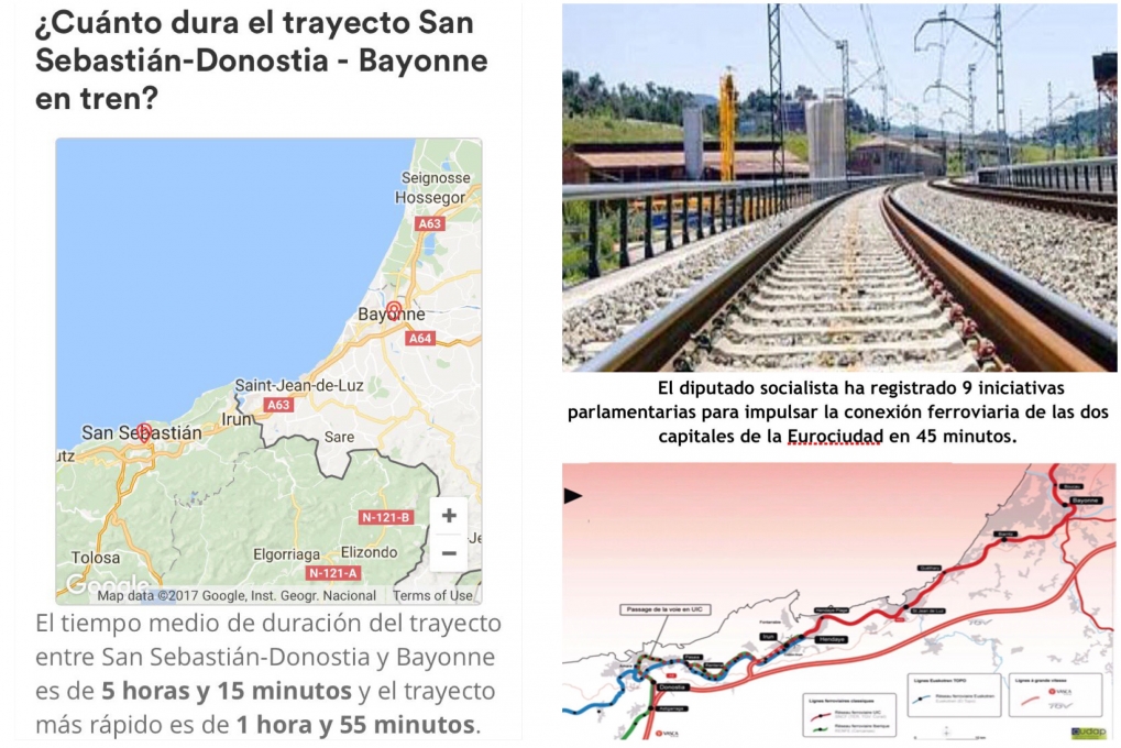 Pregunta al Gobierno sobre la puesta en servicio de un tren transfronterizo entre San Sebasti&aacute;n y Bayona.