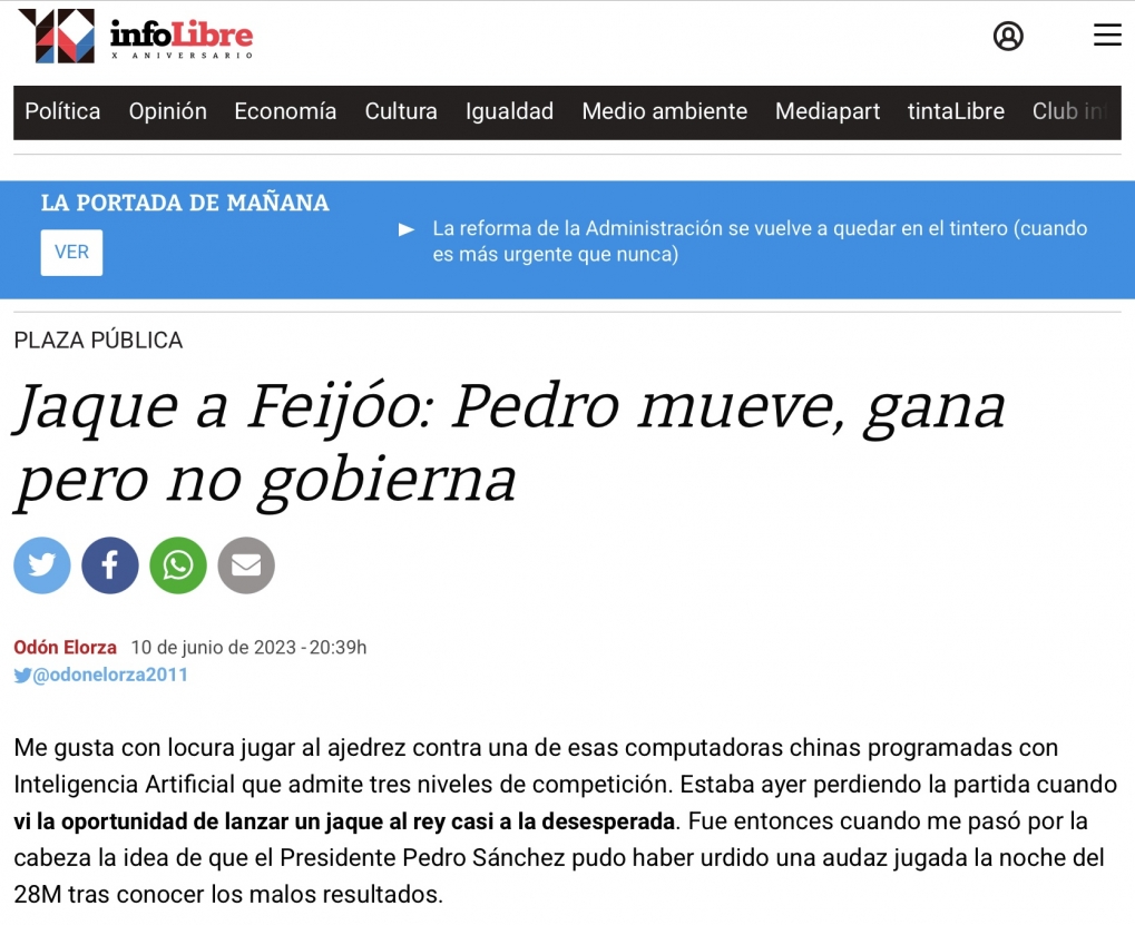 Jaque a Feij&oacute;o: Pedro mueve ficha, gana pero no gobierna.